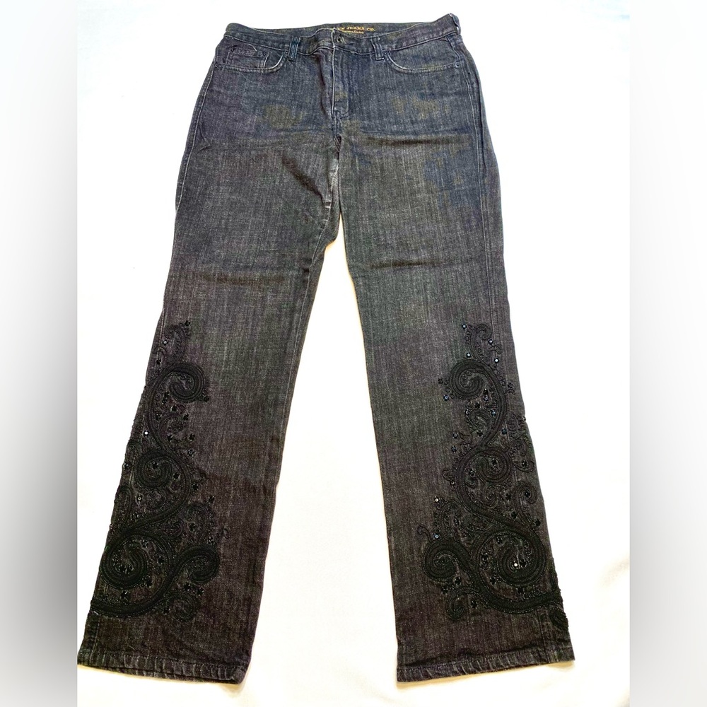 Lauren Jeans Premium Denim Embellished Black  Jeans